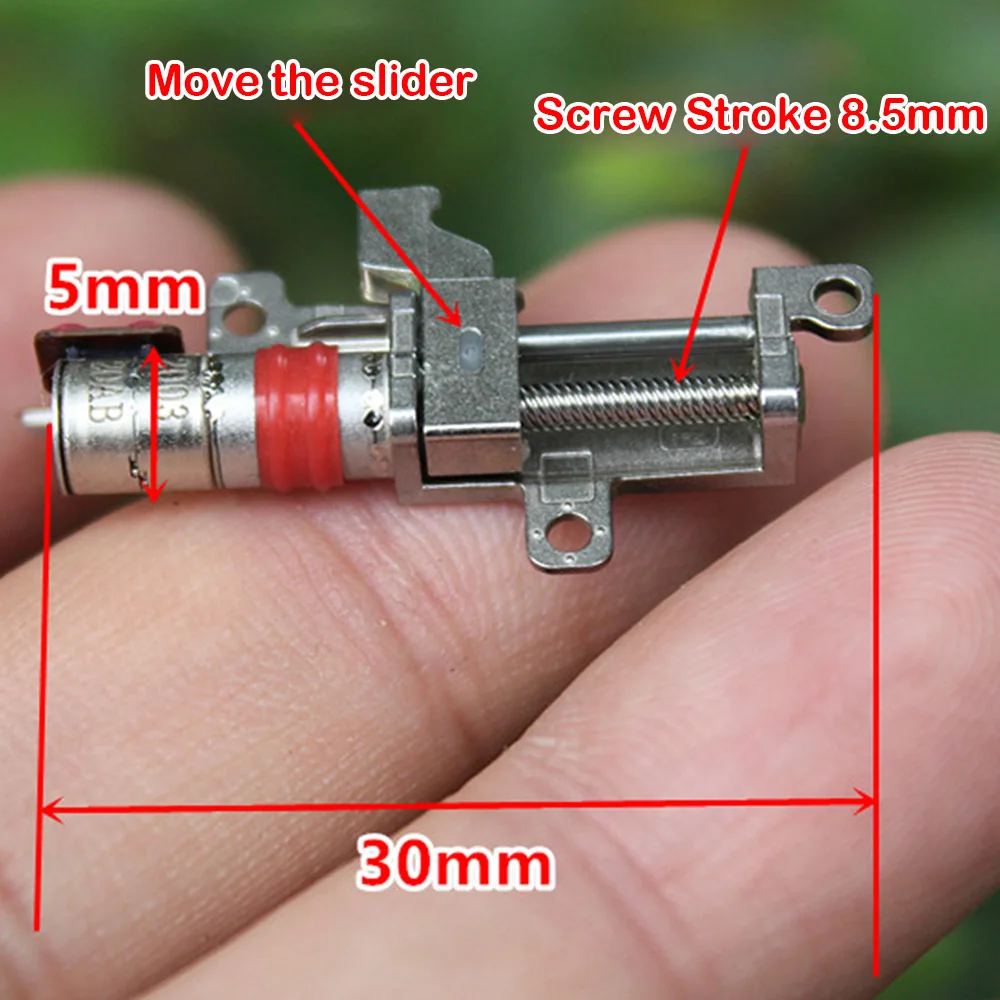 DC 5V Metal Micro Screw Slide Stepper Motor 2-phase 4-wire Precision 5mm Planetary Reduction Lift Push Rod Motor Stroke 8.5mm