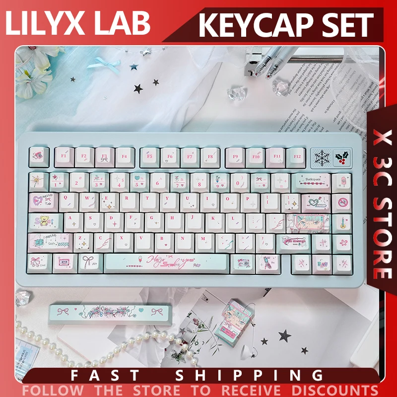

LilyX Lab Keycap Keyboard PBT Material, Original Cherry, Matching The 3mode Keyboard, Office Game and Dual Scenes Accessories