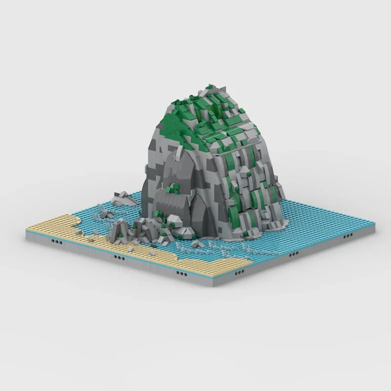 Island Region Moc Building Blocks Haystack Rock Bricks DIY Construction Sand Dune  Assembly Toy Holiday Birthday Gifts