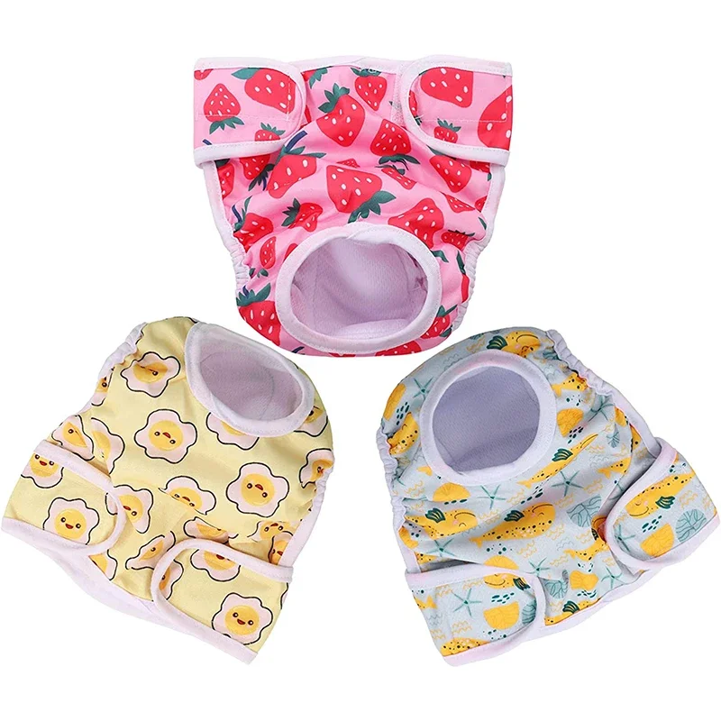 Dog Diapers Female Washable Doggy Diapers Reusable Dog Period Panties Dog Heat Diapers for Small Medium Female Pet Puppy Cats