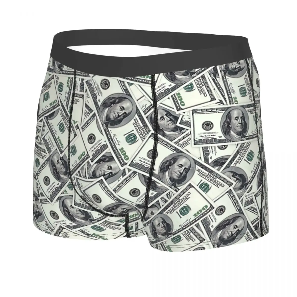 Giant Money Background 100 Dollar Bills Man\'s Boxer Briefs Underwear Highly Breathable High Quality Sexy Shorts Gift Idea