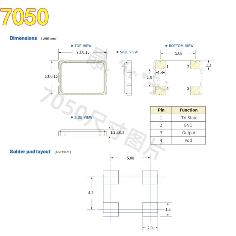 10 قطعة مذبذب كريستال نشط 3225 5032 7050 ترددات 4 ميجا هرتز 6/8/10/12/16 ميجا هرتز ، 20 ميجا هرتز ، 24 ميجا هرتز ، 25 ميجا هرتز ، 27 ميجا هرتز ، 48 ميجا هرتز ، 50 ميجا هرتز