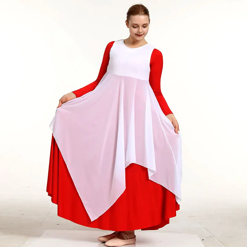 المرأة جولة الرقبة نمط تانك الثناء العبادة الرقص الحديث الليتورجي البلوز فضفاض هيم المرأة الثناء الرقص سترة