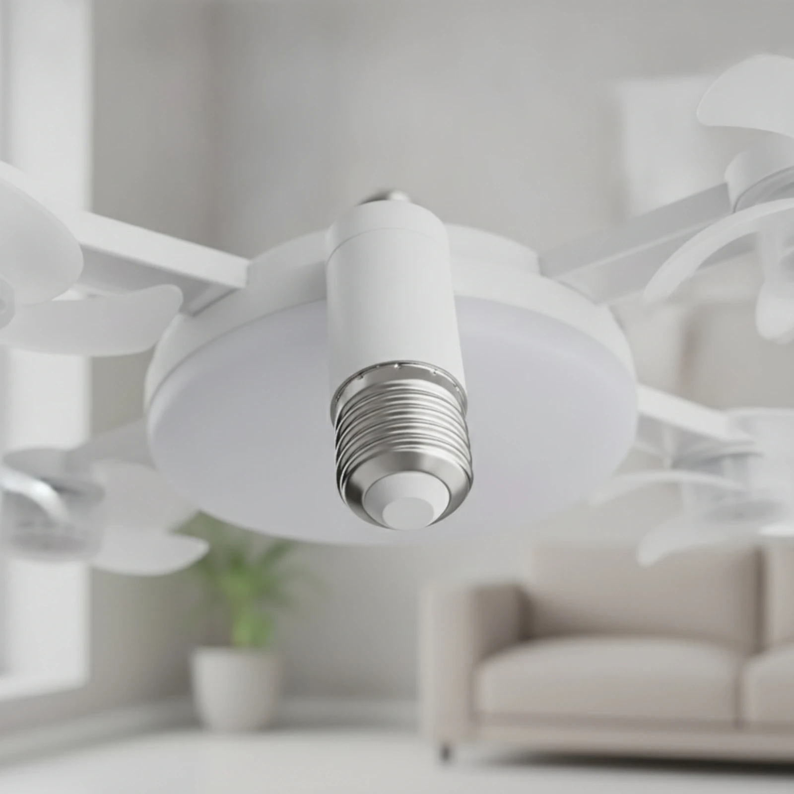 Ceiling Fan Light with Wireless Control Adjustable Fan Light with Wireless Control Fixture Screw Base Low-Noise for Bedroom