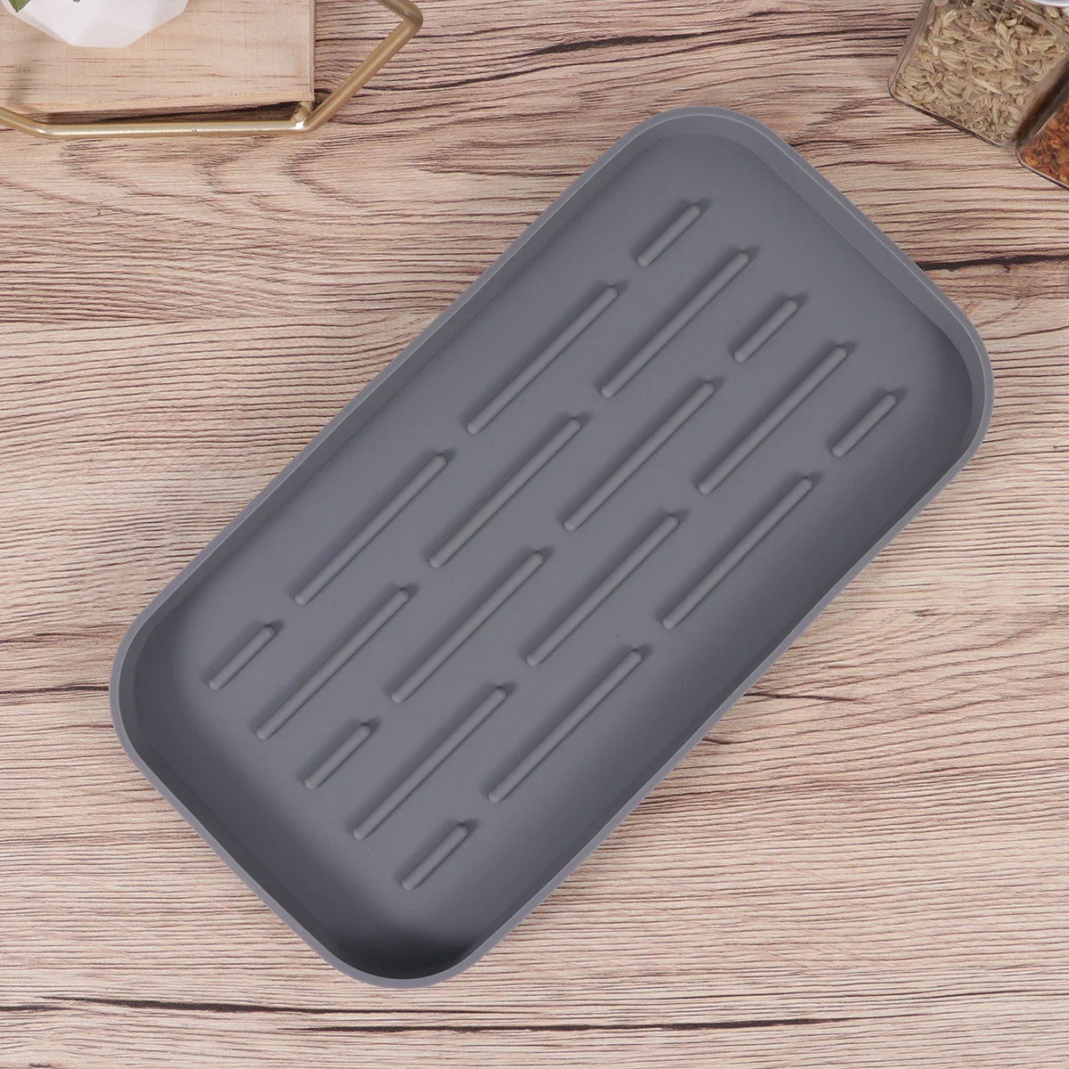 

Silicone Draining Board Grey Nonslip Dish Drying Mat Kitchen Sink Protector Cup Glass Drainer Tray