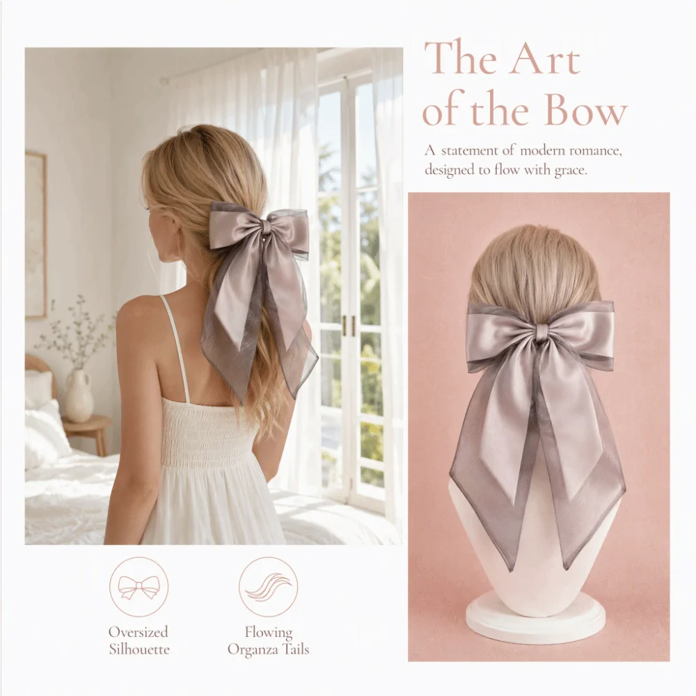 Stylish Oversized Bow Bow Hairpins Long Ribbon Lightweight Hairgrip Headwear Soft Elegant Hair Barrettes Accessories Party