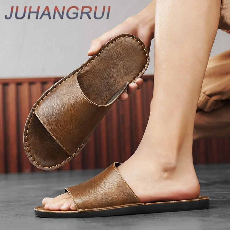 Street Style Flip Flops Comfortable Male Slippers Outdoor Mens Summer Half Shoes Leisure Holiday Men Beach Flats Casual Sandals