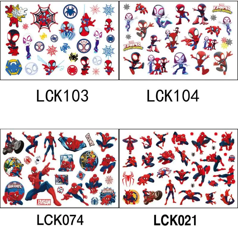 4Pcs/set New Marvel Cartoon Spiderman Temporary Tattoo Stickers Waterproof Tattoo For Funny Birthday Party Gift