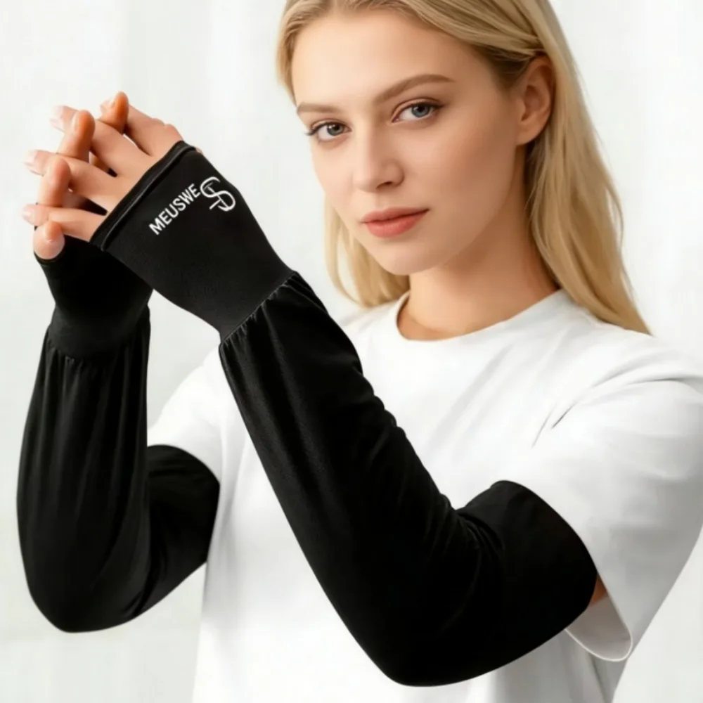 

Летние шелковые рукава без пальцев с высокой эластичностью для защиты от солнца при активном отдыхе на природе