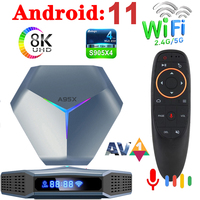 A95X F4 Android 11 Smart TV Box Amlogic S905 X4  8K 4K HD YouTube 5G Wifi BT 4G 32G 64G 128G RGB light super speed set-top box