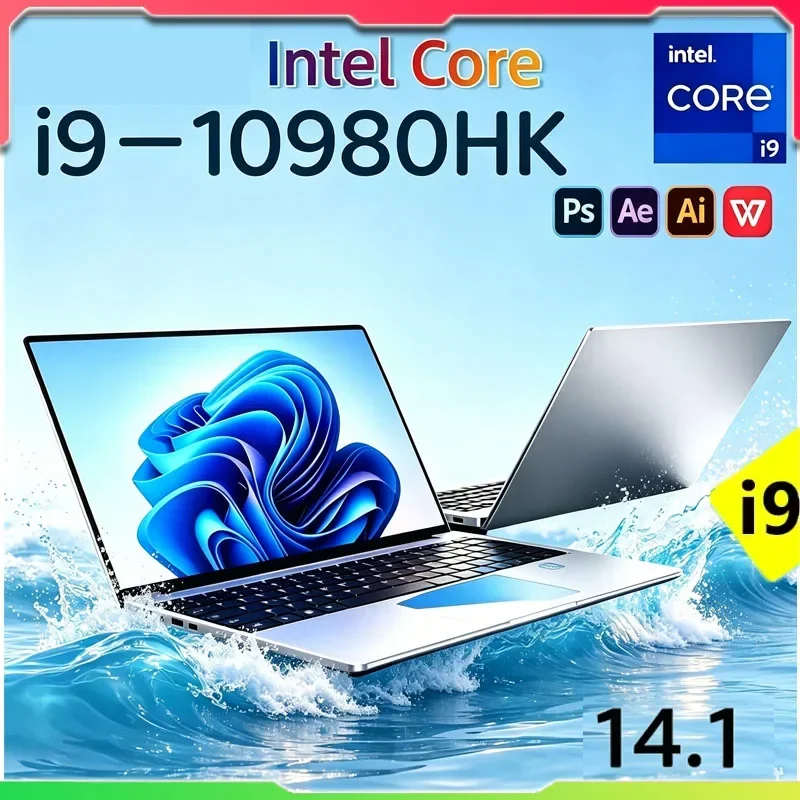 14.1 '' Inch Laptop Windows 11 Intel Core I9-10980HK 32GB RAM 1TB 2TB SSD Lightweight Portable Laptop For Daily Home Office Work