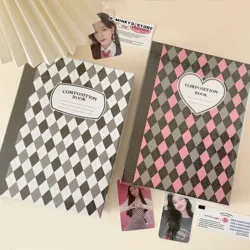 MINKYS New Retro Rhombus A5 Kpop Photocard Binder Collect Book Idol Photo Card Album Kawaii Stationery