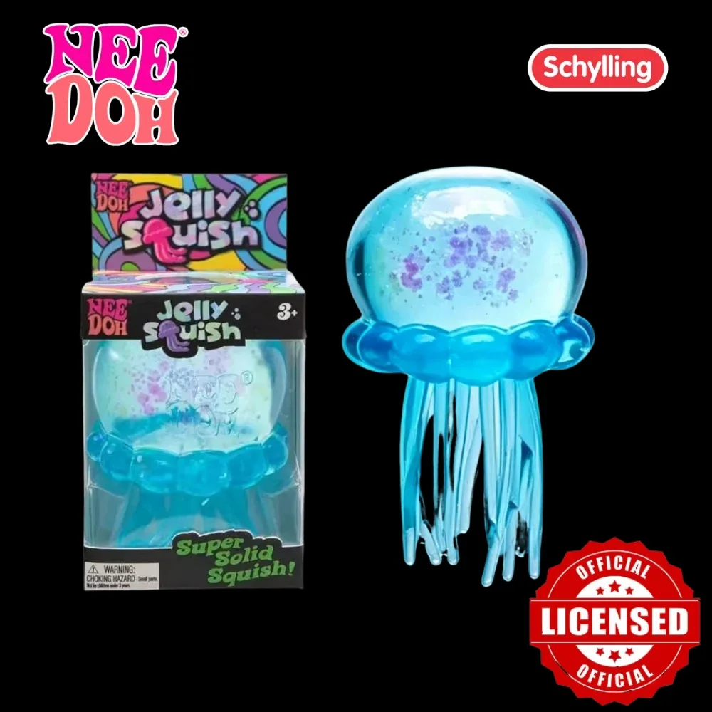 NeeDoh Jellyfish Squishy Fidget Toy Transparent Glitter Jelly Soft Squeezy Stress Relief Sensory Toy Party Favor Bulk Gifts