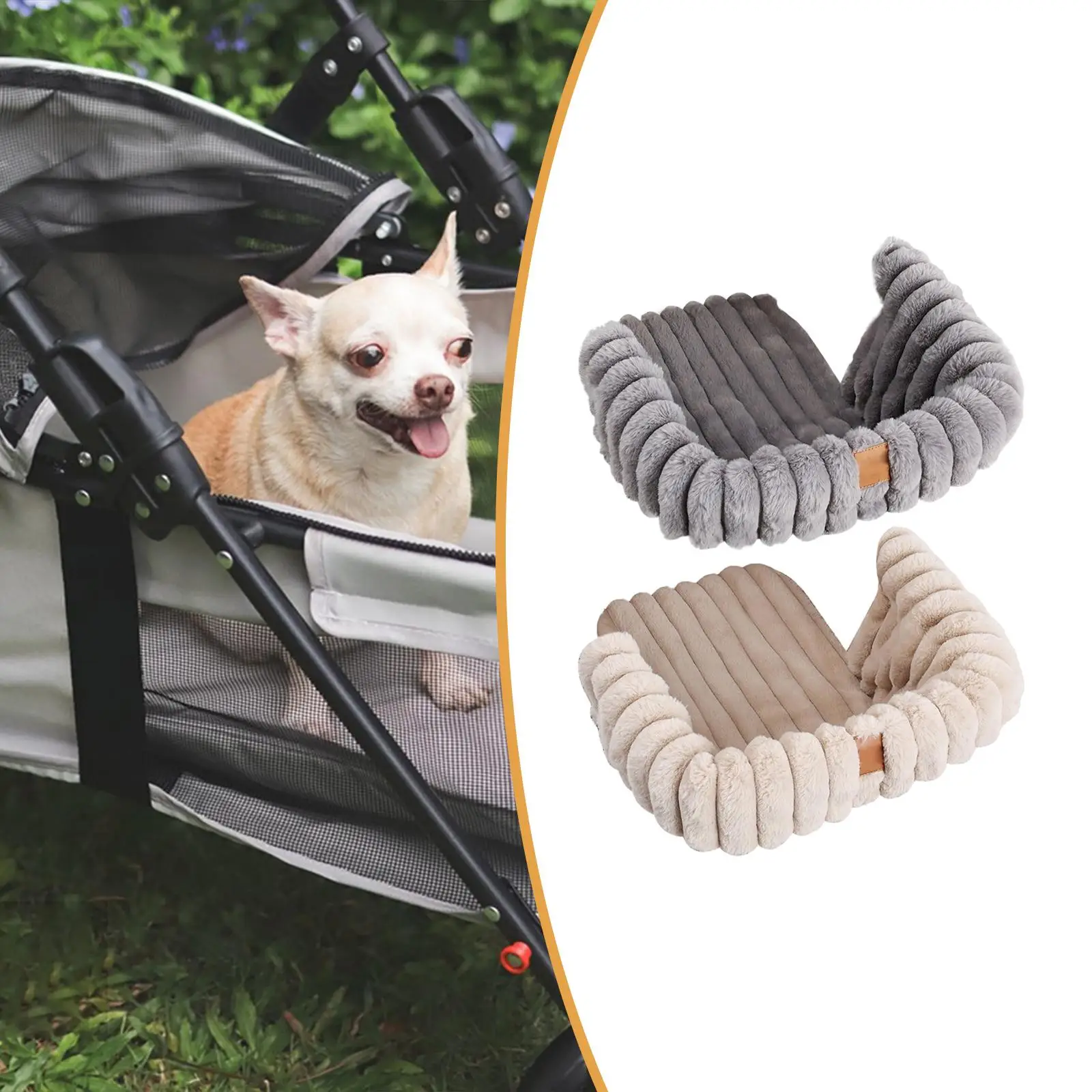 Warm Pet Stroller Pad Plush Wear Resistant Anti Slip Dog Stroller Mat Pet Carrier Strolling Cart Pad Cart Accessories for Travel