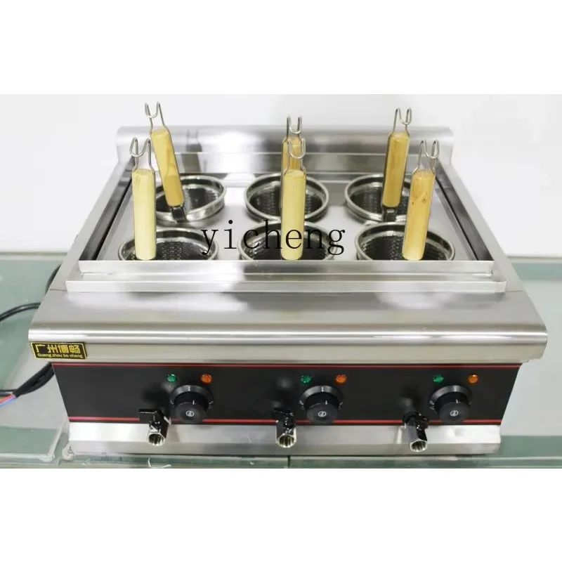 Desktop Electric 6-Head Noodle Cooker, Hot Pot Stove, Six-Hole Noodle Boiler, Commercial Dumpling and Chaodan Pot,