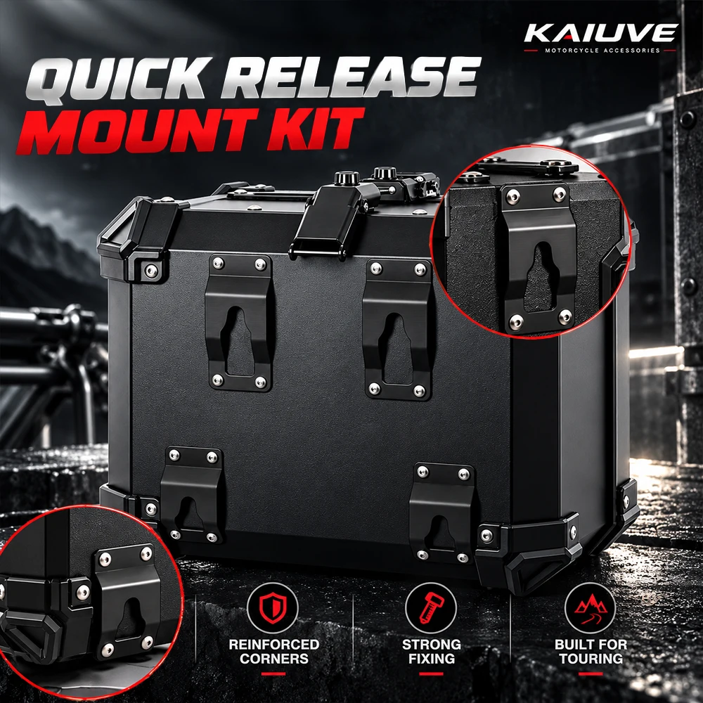 Black Universal Motorcycle Top Case Base Plate Quick Release Mount Slot Tail Side Box Rear Trunk Luggage Case Installation Part