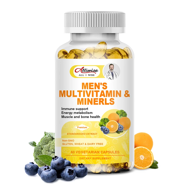 

Alliwise Men's Vitamin Mineral Support Brain Heart Joint Bones Skin Hair Nails Immunity and Supports Heart and Brain Health