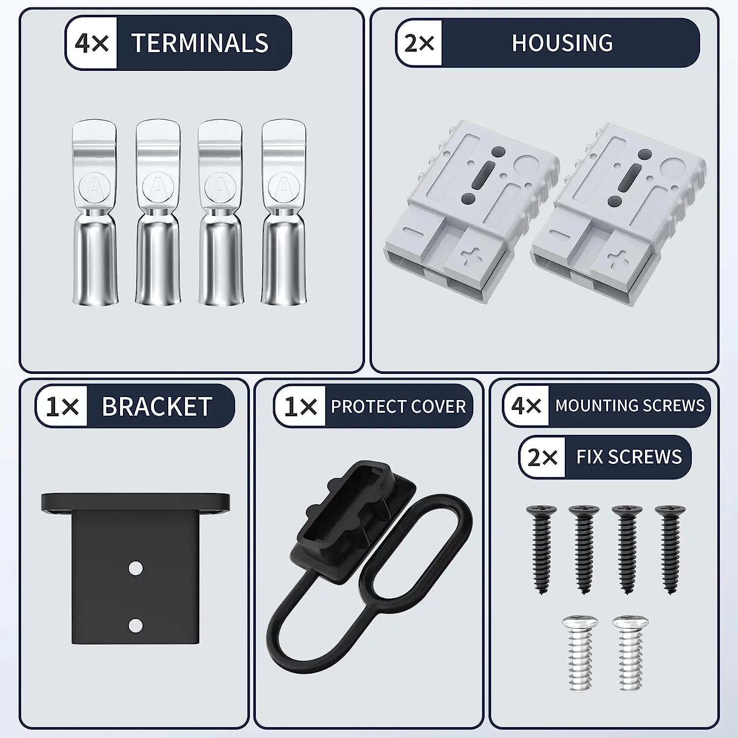 DaierTek 2PCS 50A Battery Quick Connect Disconnect Connector 6 to 12 Gauge Battery Cable Connector Quick Disconnect Battery