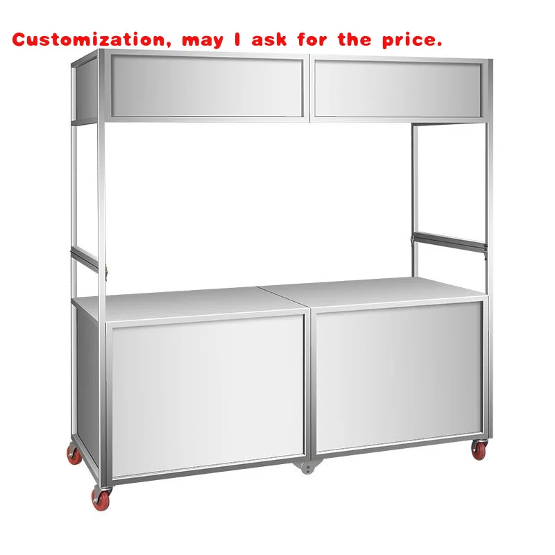 

custom.Fully Equipped Standard Mobile Vending Food Trailers / Customized Stainless Steel Food Trailer With Kitchen Fast Food