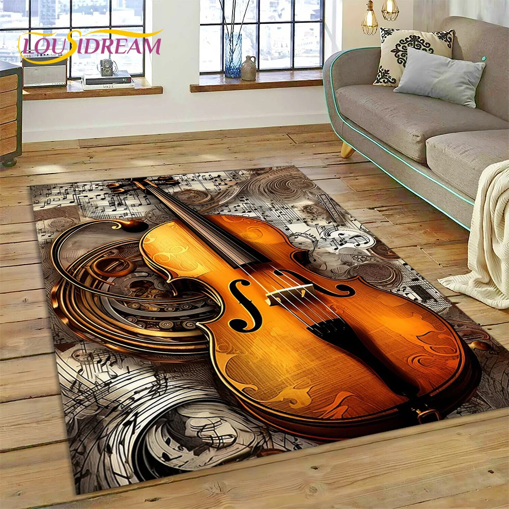 Violin Cello Dream Music Instrument  Area Rug,Carpet Rug for Home Living Room Bedroom Sofa Doormat Decor,kids Non-slip Floor Mat