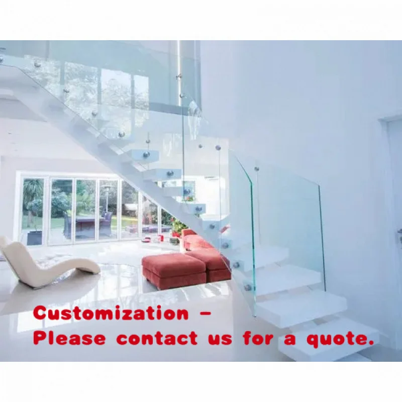 custom.2026 Luxury Modern Anti-Slip Tempered Laminated Glass Stairs Indoor Curved and Straight Styles House