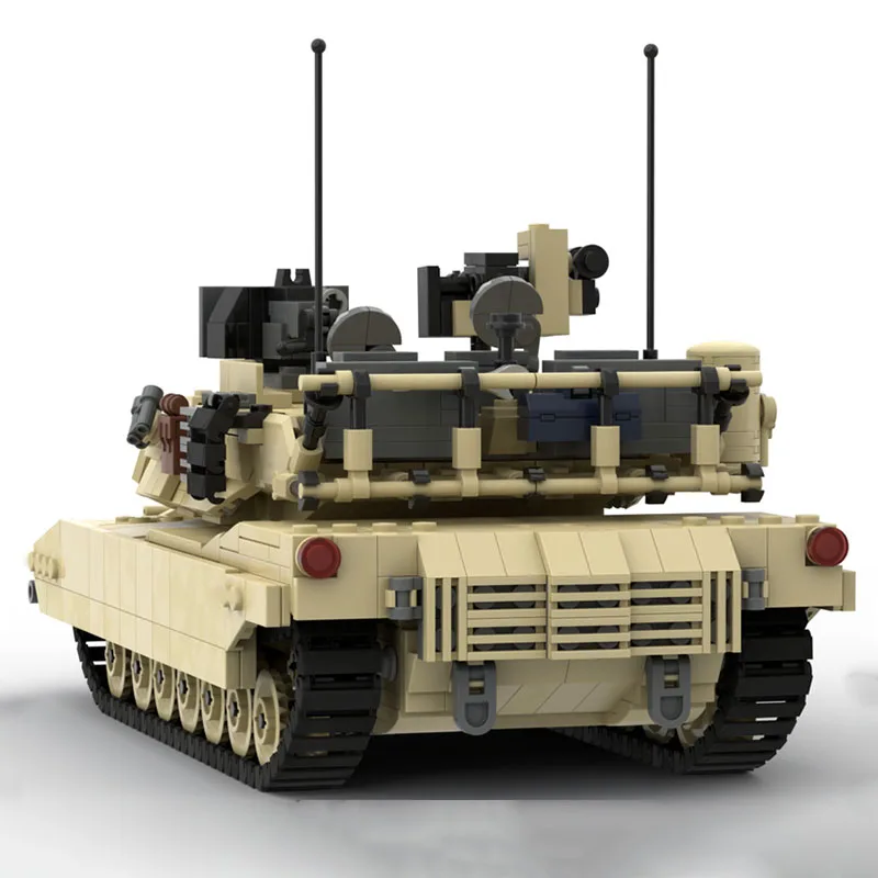 Modèle de char militaire M1A2 Abrams MBT MOC, 1523 pièces, blocs de construction modulaires personnalisables, conception créative, jouet pour garçons, cadeau de noël