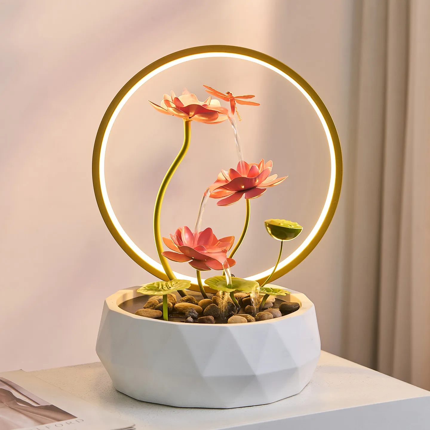 

DSA modern flowing water ornament circulating water moving opening gift housewarming new home gift porch TV cabinet