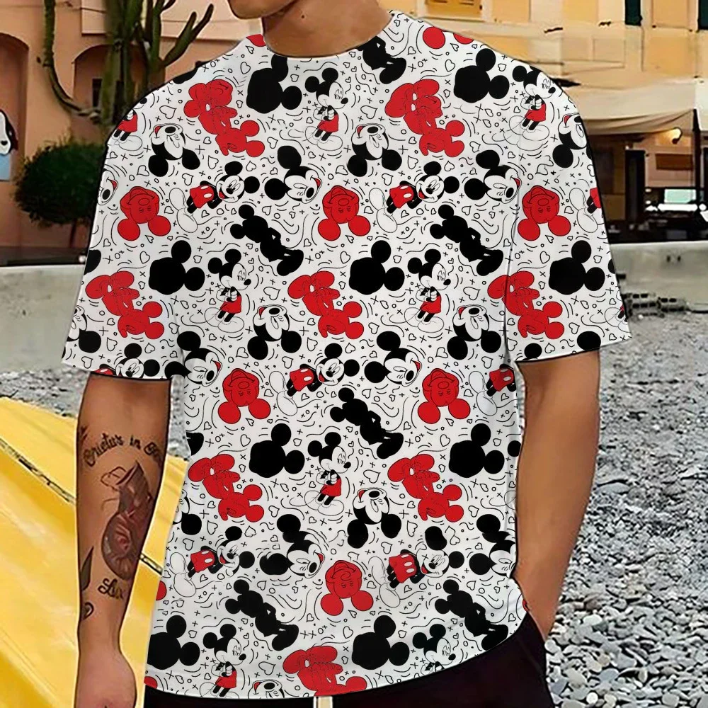 

Mickey Mouse Men's T Shirt Disney Cartoon TShirts Male Summer Short Sleeve Couple T-shirt Cute Funny Tops Tee Camiseta Children