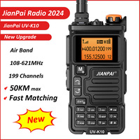 JIANPAI UV-K10  Walkie Talkie Long Range Air Band 199 Channel Dual Band Remote Alarm Type-C Charging Waterproof Ham CB Radio