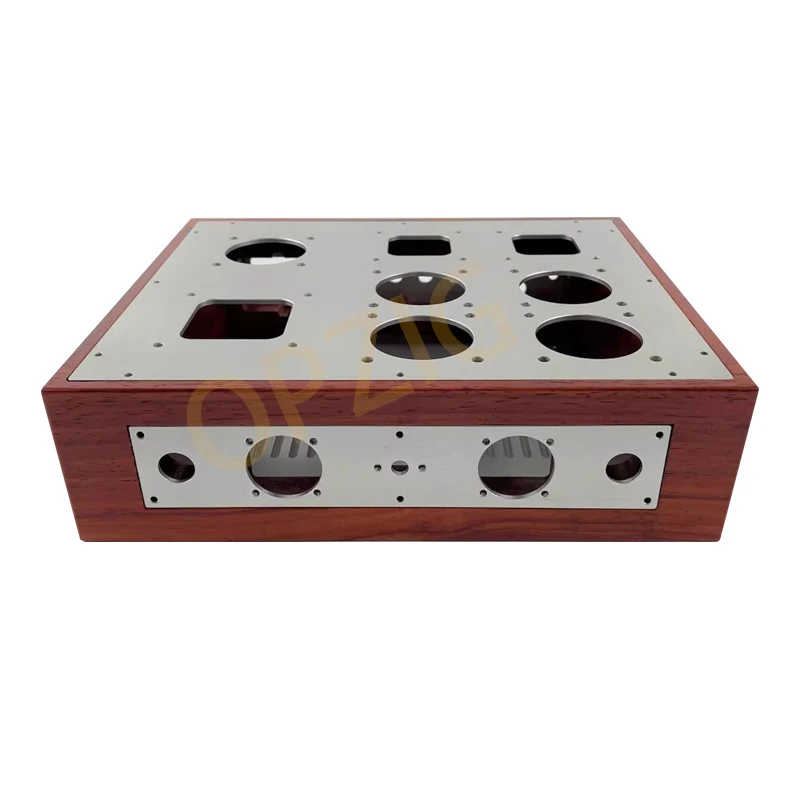 Solid wood Audio Amplifier case for electronic tube Power Amplifier, customized Power Amplifier case, and customizable aluminum