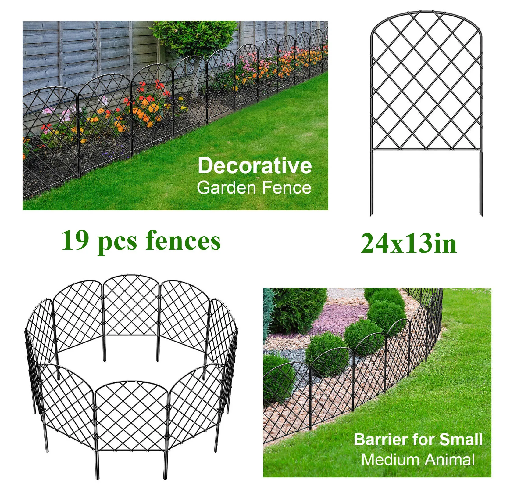 Home gardening fence door decoration diamond shaped 19 piece set garden protective net