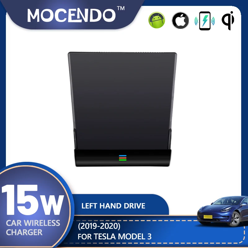 

Wireless Charger For Tesla Model 3 2017 2018 2019 2020 Accessories,Dual Phone Charging Pad Car Center Console Interior