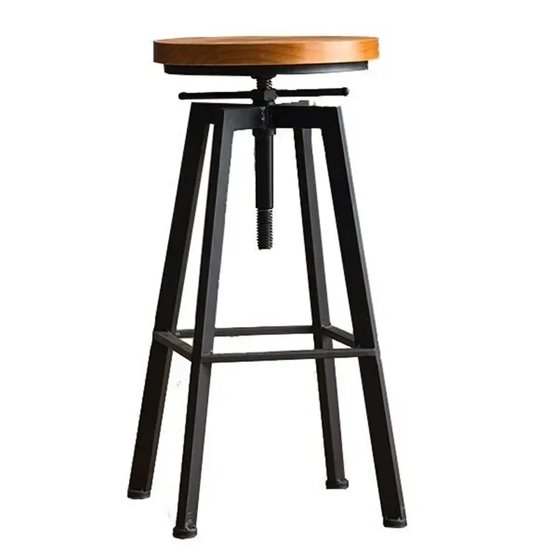 

Industrial Swivel Bar Stools ,Wrought-iron Chair,Household Lift Chairs,Solid Wood High Chair,High Stools