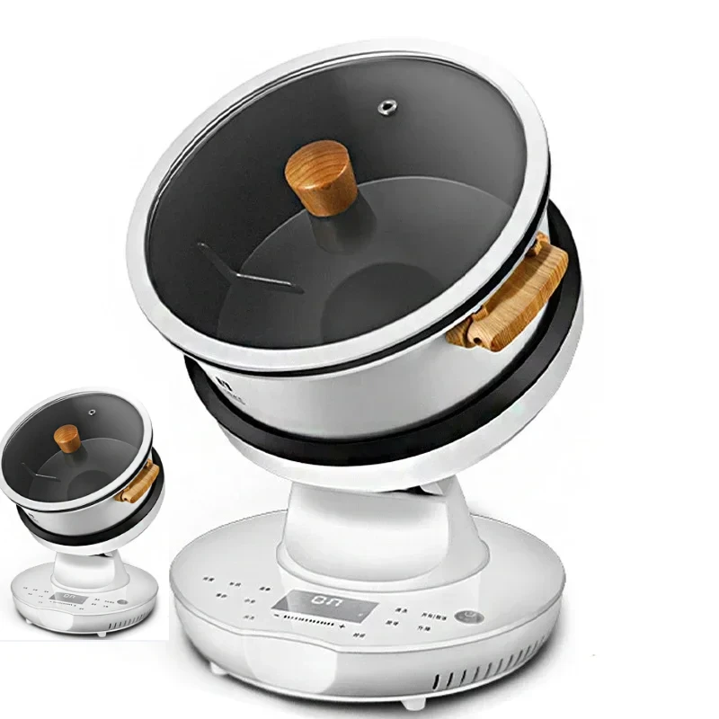 220V Automatic Rotary Cooking Machine Multi-function Electric Stir Frying Pot Non-Stick Smart Stirring Wok Rice Cooker