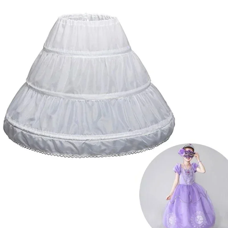 ЮбкаChildren Princess Petticoat Girls Wedding Dress Hoop Skirts Accessories Drawstring Adjustable Waist Lining