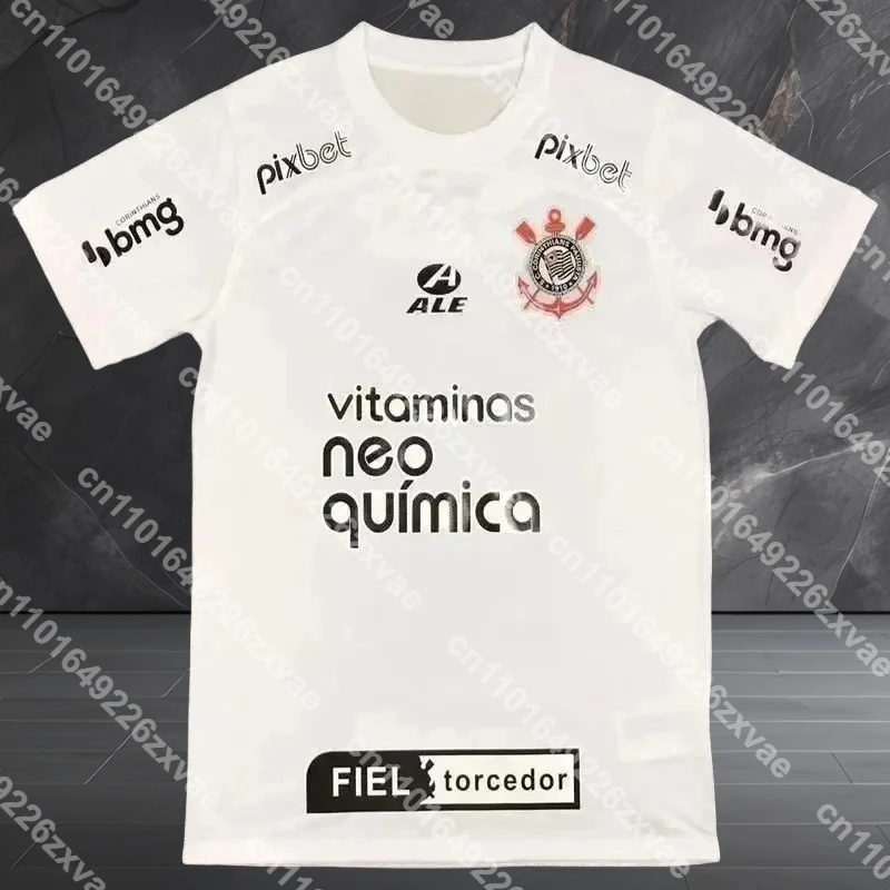 

2025 Corinthians Home and Away Jerseys Football Jerseys 3D Printed Breathable Sports Training Men Tees Tops Kids Clothing