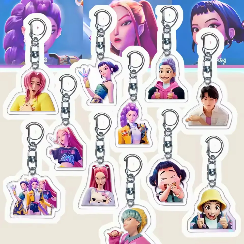 10/30 قطعة شيطان الصيادين سلاسل المفاتيح هدايا الحفلات الفتيات هدية عيد ميلاد حقيبة حشو المدرسة كرنفال مكافأة هدايا لحزب أنيمي Kpop