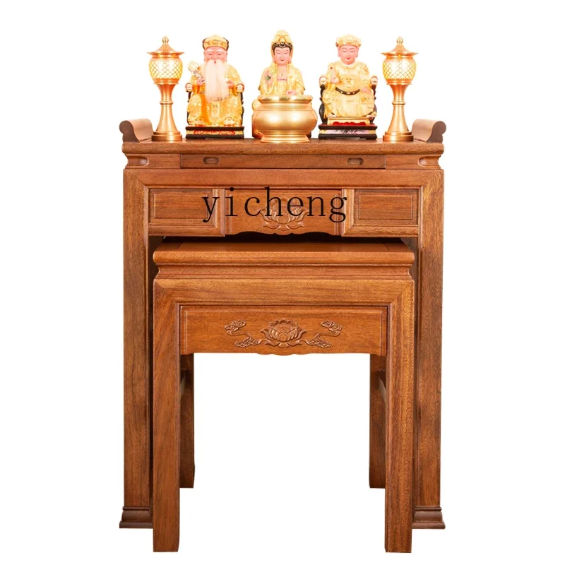 

Household God of Wealth Sacrifice Platform Shentai Solid Wood Rural Living Room Middle Hall Cabinet Modern