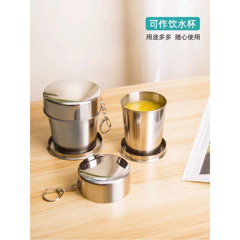 

Travel telescopic cup gargle cup outdoor portable 304 stainless steel folding water cup carry-on cup for business trip