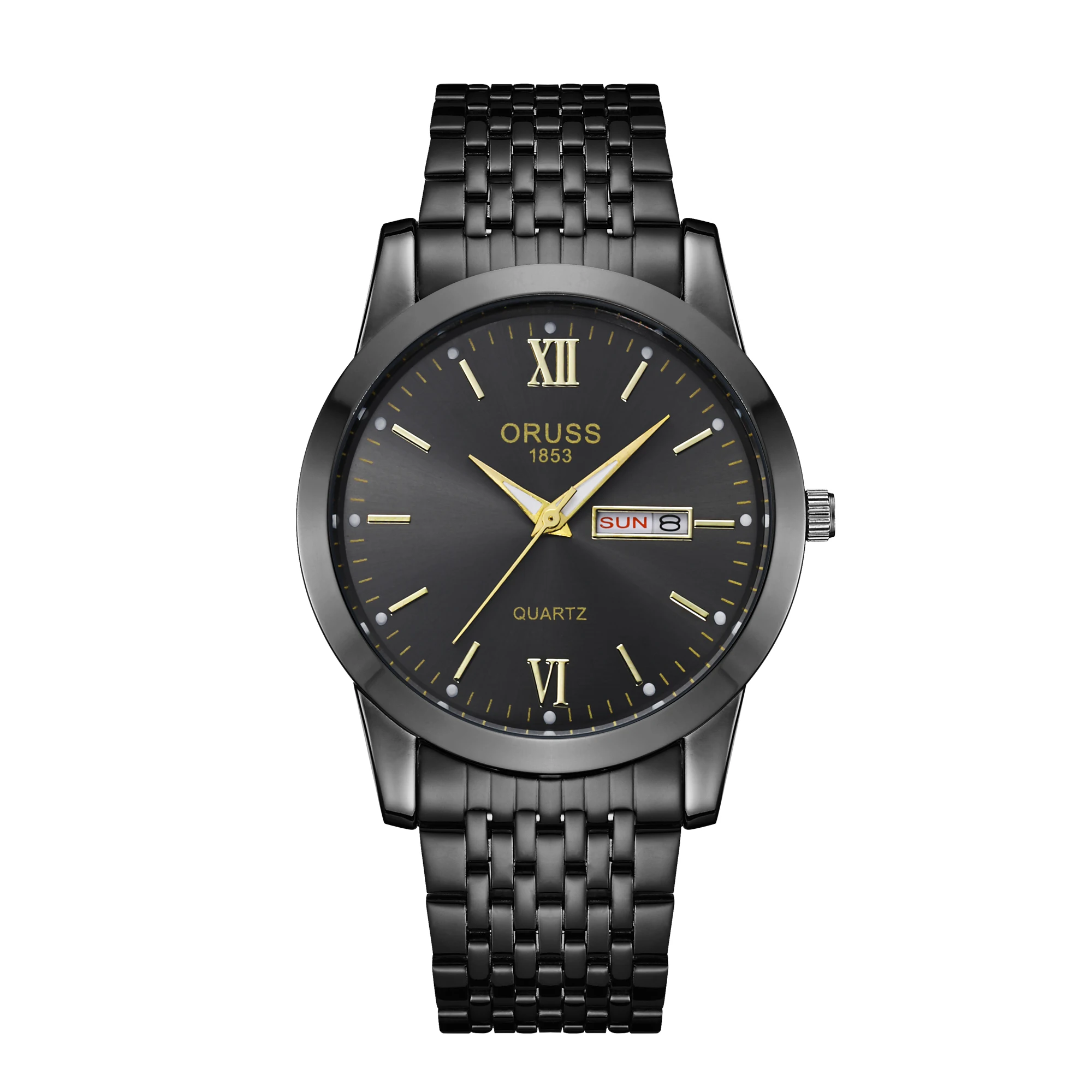 Модные мужские часы, Молодежные часы с календарем, модные деловые Прочные часы, высококачественные мужские часы черного цвета