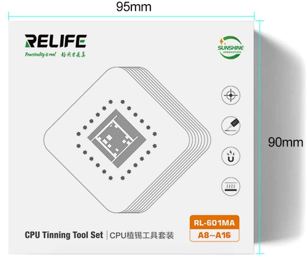 

RELIFE-CPU Набор платформ для оловянной посадки, для iPhone A8-A16 Материнская плата для инструмента для ремонта сварки процессора HUAWEI, RL-601MA