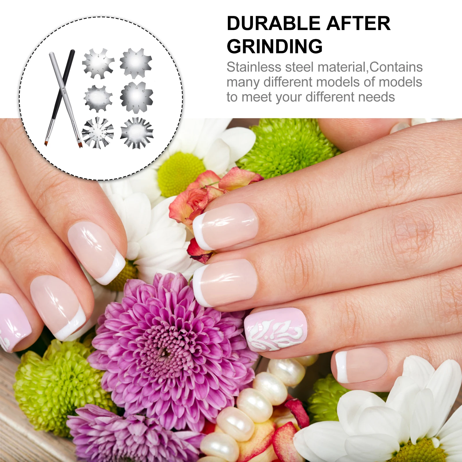 

8pcs Smile Line Steel French Manicure Templates Acrylic Gel Tool Professional Nail Accessories