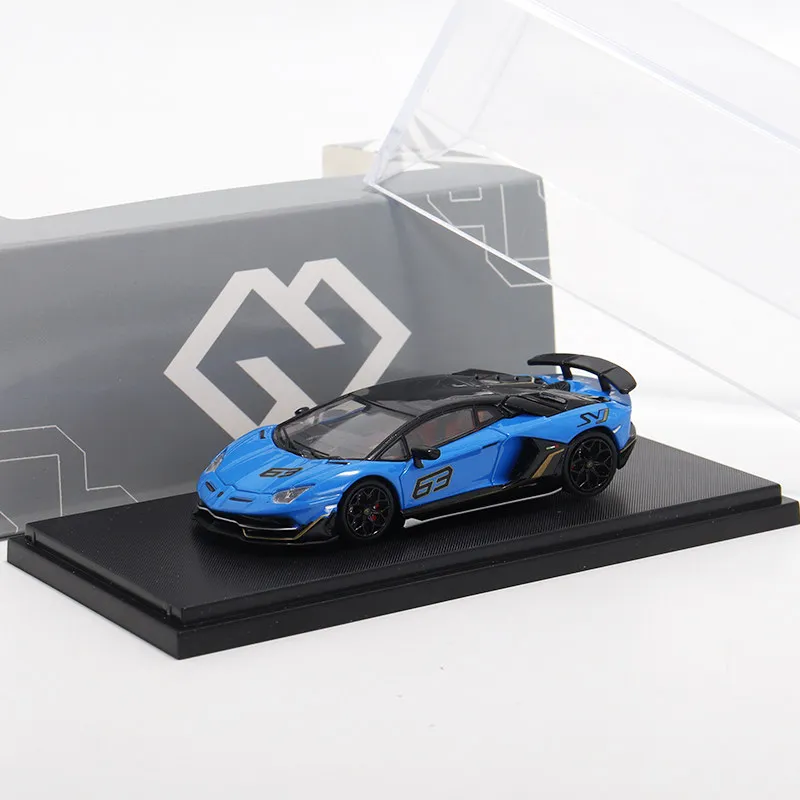 Modèle de voiture miniature en alliage métallique de collection à l'échelle 1:64, simulation haute fidélité, Maxwell GT Lamborghini Aventador SVJ, cadeau idéal