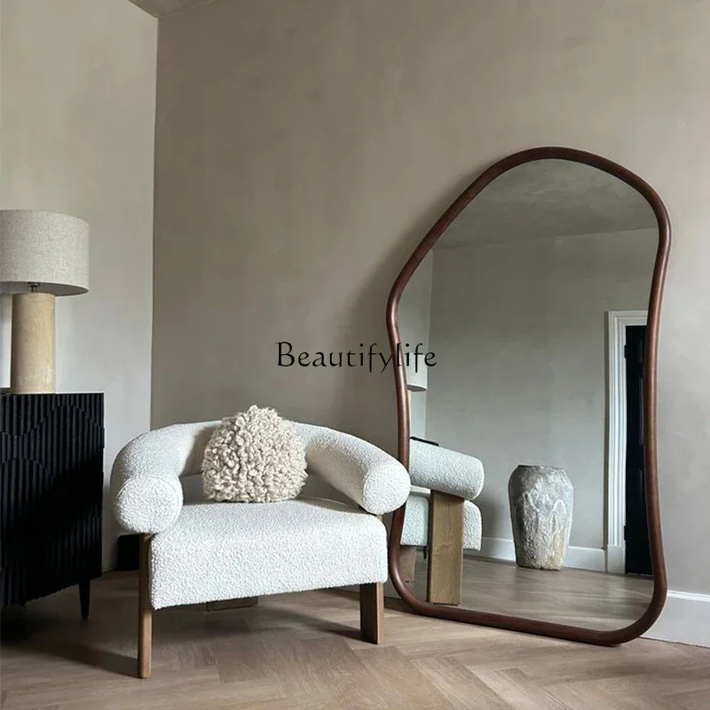 

02 American medieval full-length mirror wall-mounted wall retro floor-to-ceiling mirror household special-shaped irregular