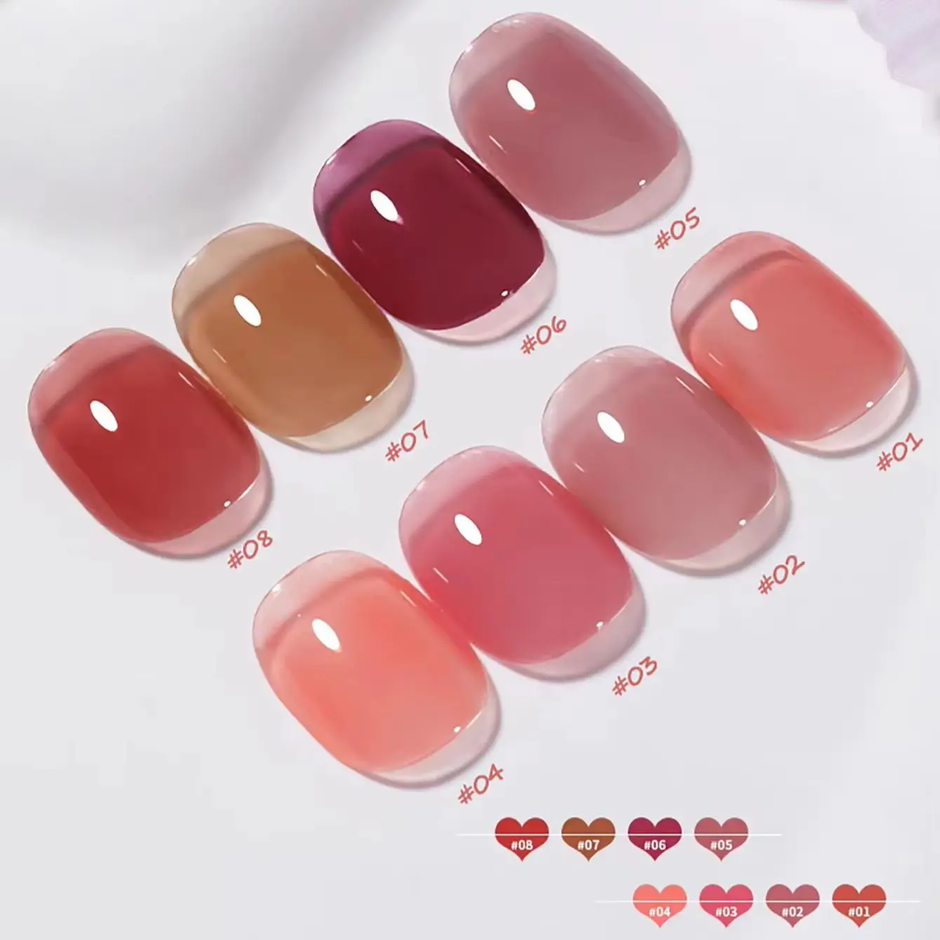 

TC 10ML 8-Color Pure Desire Blush Jelly Gel Nail Polish 2026 New Model Ice Clear Nude Clear Nail Polish Pink Nails