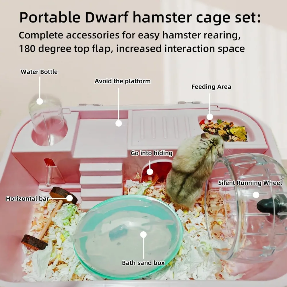 Deluxe-Hamsterkäfig aus Acryl, großer Raum, goldenes Hamsterhaus, faltbar und für den Außenbereich, Kunststofftablett, Heimtierbedarf, Box-Verpackung – Detail 33