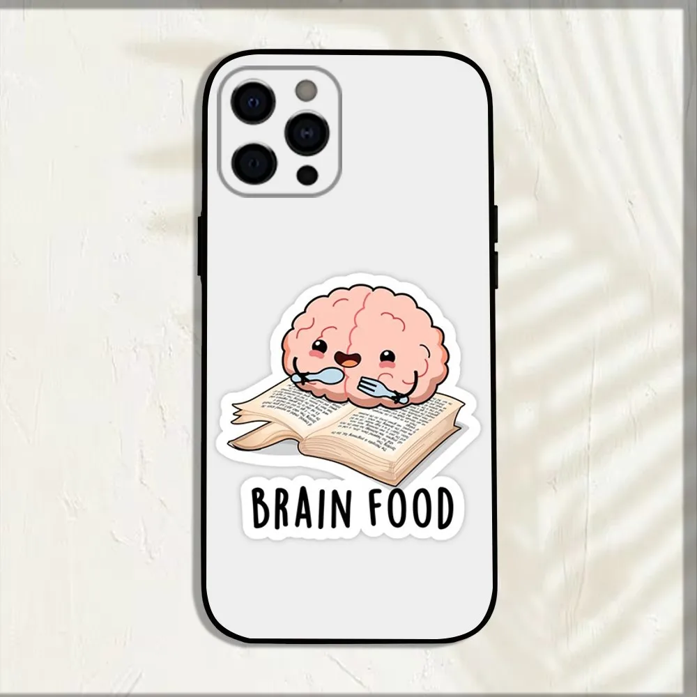 Human Organ Brain Art Phone Case For iPhone 15,14,13,12,11,Pro,X,XS,Max,XR,Plus,Mini Soft Black Cover