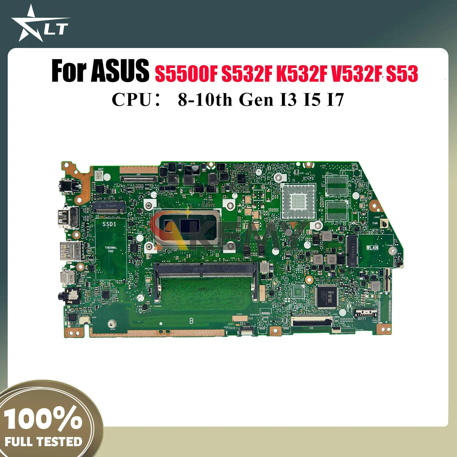 

X532FA Материнская плата для ноутбука ASUS X532F K531F X532FAC X532FLC X532FL S531F S532F K532F S5500F V532F Материнская плата с процессором I3 I5 I7