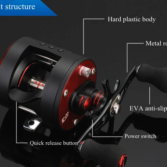 Jetshark Gear Ratios 10+1 Ball Bearing Star Drag Baitcasting Fishing Reels for Sea Fishing Activities Trolling Reel Boat Reel