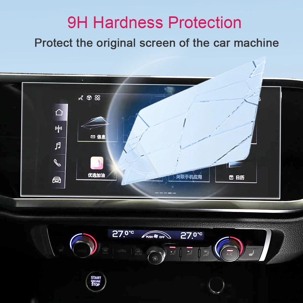 Für Audi Q3 F3 2019-2025 Mittelkonsole GPS LCD-Bildschirm Schutzfolie Gehärtetes Glas Anti-Fingerabdruck Kratzfest – Detail 2